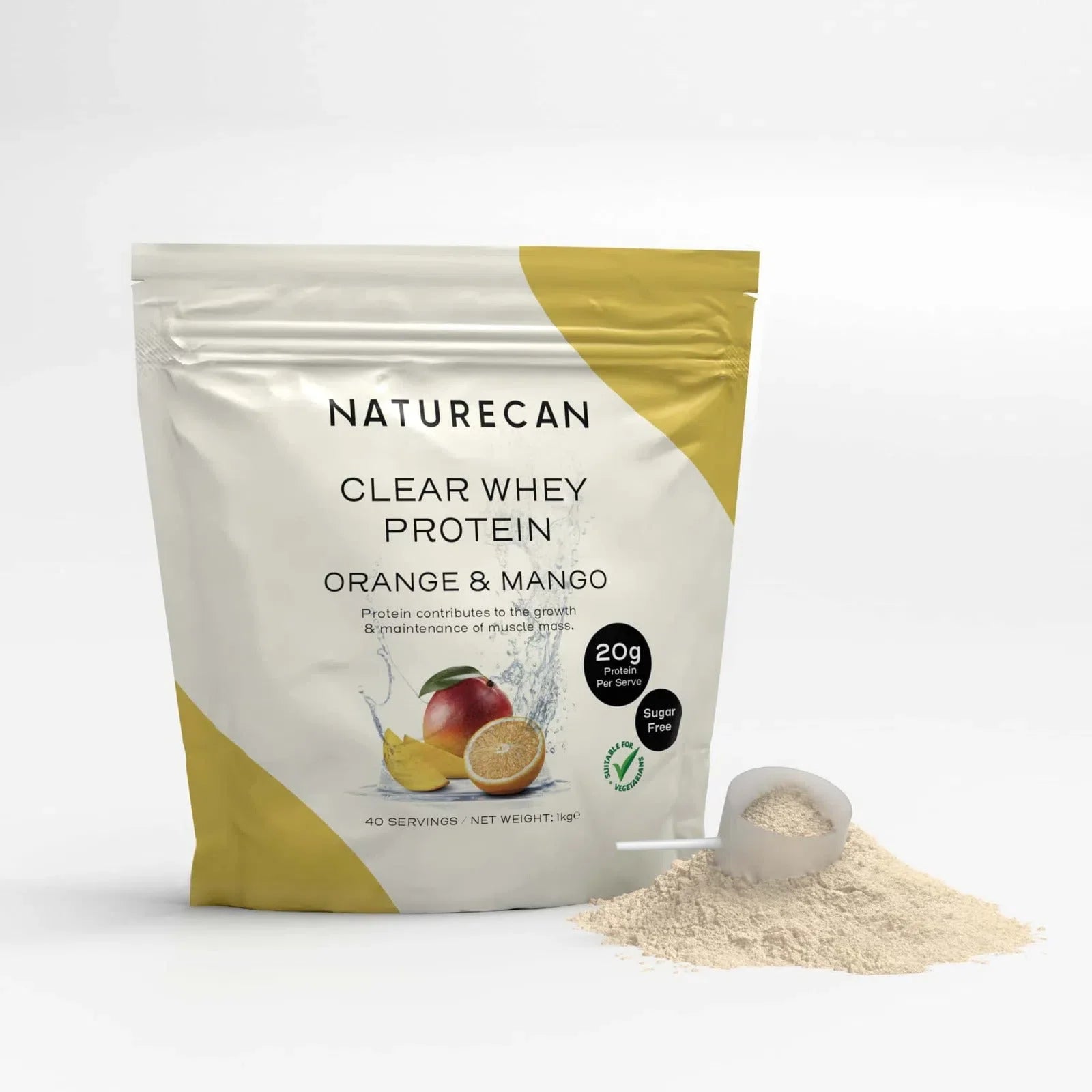 proteína clear whey isolate de naranja y mango